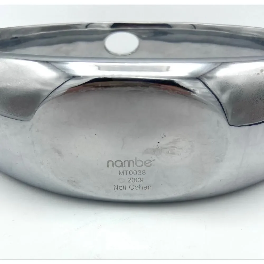 Nambe Sculptural Bud Vase. 2009 Neil Cohen MT0038 Silver Tone Minimalist